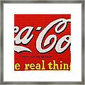 Coca Cola Coke Vintage Americana Red Street Sign On A Brick Wall Framed Print