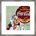 Coca Cola Vintage Ad Poster Framed Print