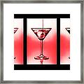Cocktail Triptych In Red Framed Print