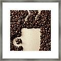 Coffee Beans Arranged As A Cup Of Coffee Framed Print