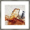 Coffee Spilling From Cup Onto Carpet Framed Print