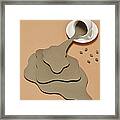 Coffee Spilling Out From A Coffee Cup Framed Print