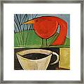 Coffee With Red Bird Ii Framed Print