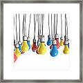 Color Hanging Light Bulbs Framed Print