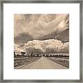 Colorado Country Road Sepia Stormin Skies Framed Print