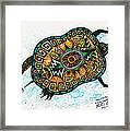Colored Cultural Zoo C Eastern Woodlands Tortoise Framed Print
