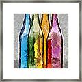 Colored Glass Bottles Framed Print