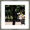 Colorful Balloons On Chair In Paris Framed Print