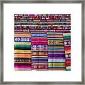 Colorful Blankets Santa Fe Framed Print