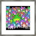 Colorful Froggy Family Framed Print