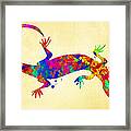 Gecko Watercolor Art Framed Print