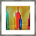 Colorful Glass Bottles Framed Print