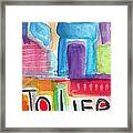 Colorful Life- Abstract Jewish Greeting Card Framed Print