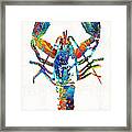 Colorful Lobster Art By Sharon Cummings Framed Print