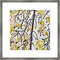 Colorful Maple Tree Branches In The Snow Framed Print