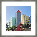 Colorful Post Modern Building On Busy Framed Print