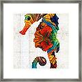 Colorful Seahorse Art By Sharon Cummings Framed Print