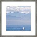 Colors Of Alaska - Sailboat And Blue Framed Print