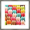 Colourful Tasty Macaroons In A Row Framed Print