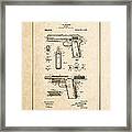 Colt 1911 By John M. Browning - Vintage Patent Document Framed Print