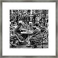 Columbus Park Chinatown Nyc In Black And White Framed Print