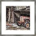 Comfortable Chaos - Old Tractor At Rest - Agricultural Machinary - Old Barn Framed Print