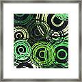 Concentric Intensity - Green Framed Print