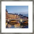 Conciergerie And Pont Napoleon At Twilight Framed Print