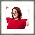 Confident Woman Shows Off Arms Framed Print