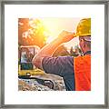 Construction Worker Framed Print