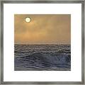 Copper-colored Fog Bank At Sunset On A Pacifica Beach Framed Print