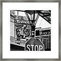 Corner Of Toulouse And Royal In New Orleans Bw Framed Print