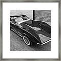 Corvette C3 1968 In Black And White Framed Print