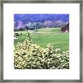 Country View With Honeysuckle Framed Print