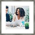 Couple Of Business Persons On A Meeting Framed Print