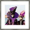 Couple Posing In Carnival Costumes And Framed Print