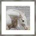 White Horse Courage Framed Print
