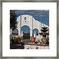 Courtyard At The Mission Framed Print