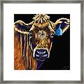 Cow Art - Lucky Number Seven Framed Print