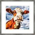 Cow Portrait Painting Framed Print
