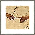 Creation Of Adam Hands A Study Coffee Painting Framed Print