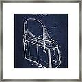 Creel Or Trout Basket Patent From 1921 - Navy Blue Framed Print