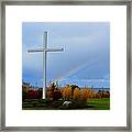 Cross At The End Of The Rainbow Framed Print