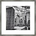 Chicago Crown Fountain Black And White Photo Framed Print