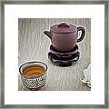 Cup Of Tea, Teapot, Orchid And Small Owl Framed Print