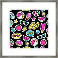 Cute Summer Seamless Colorful Pattern Framed Print