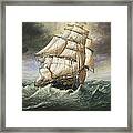 Cutty Sark Caught In A Squall Framed Print