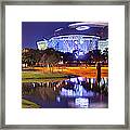 Dallas Cowboys Stadium At Night Att Arlington Texas Panoramic Photo Framed Print