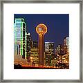 Dallas Skyline At Dusk - The Highrisers Framed Print