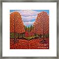 Dance Of Autumn Gold With Blue Skies Revised Framed Print